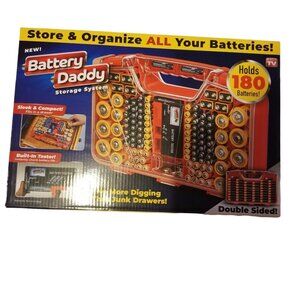 NEW Battery Daddy Storage System for 180 Batteries with Tester and Carrying Case